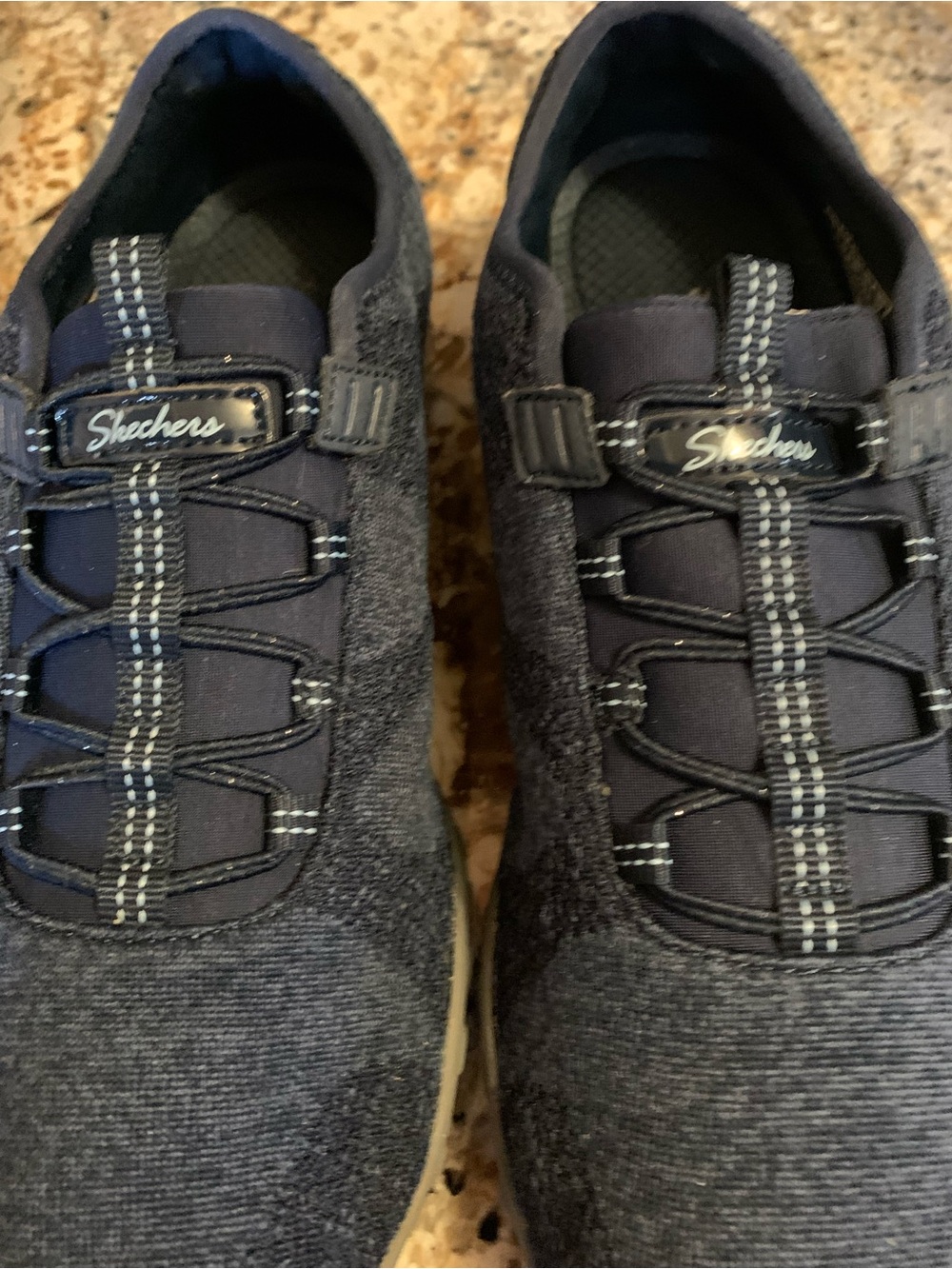 Skechers blue memory foam slip on tennis shoes size 8 - Picture 10 of 12